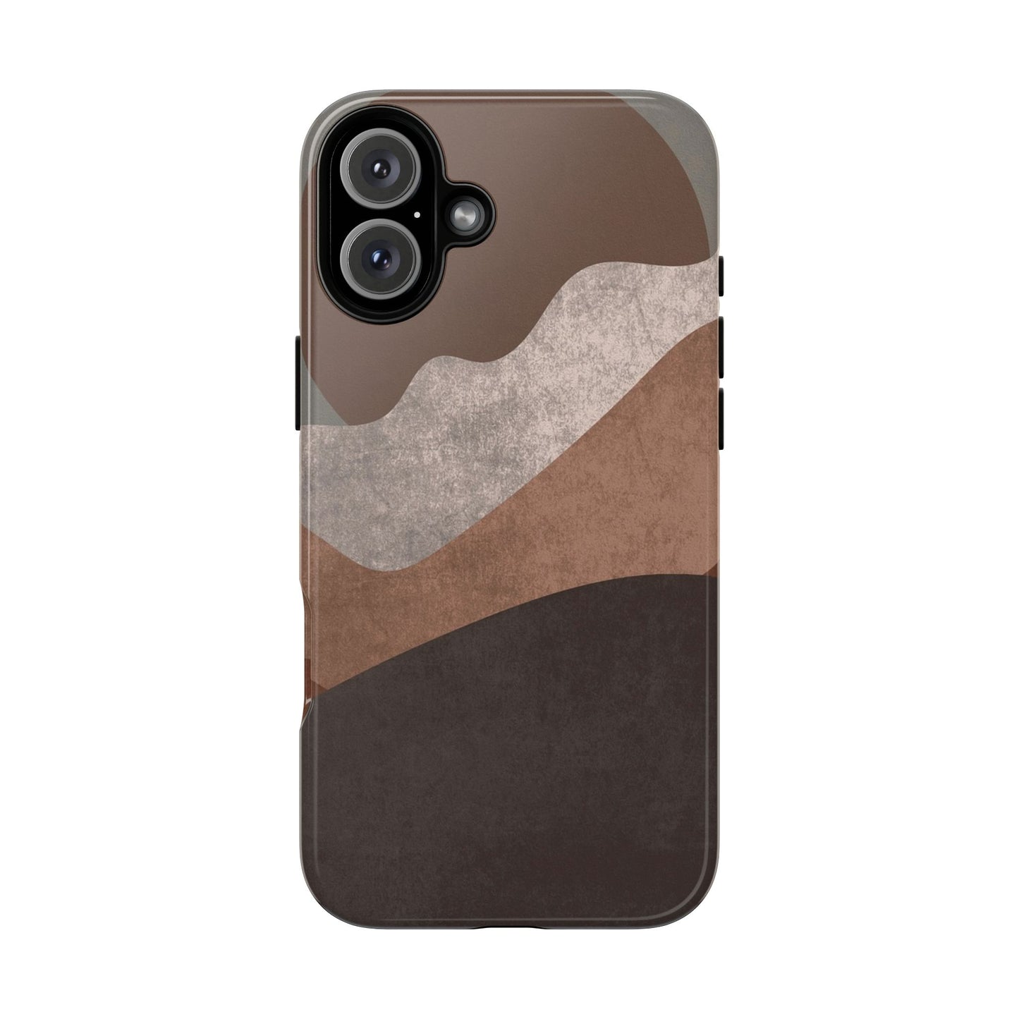Abstract Earthtone Phone Case — Brown Layered Rugged Tough Case