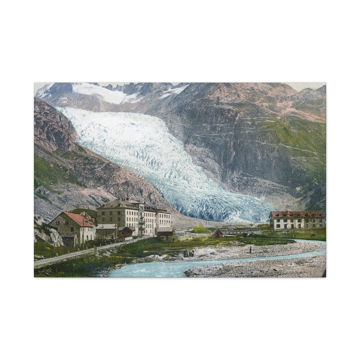 Glacier Village Matte Canvas Print