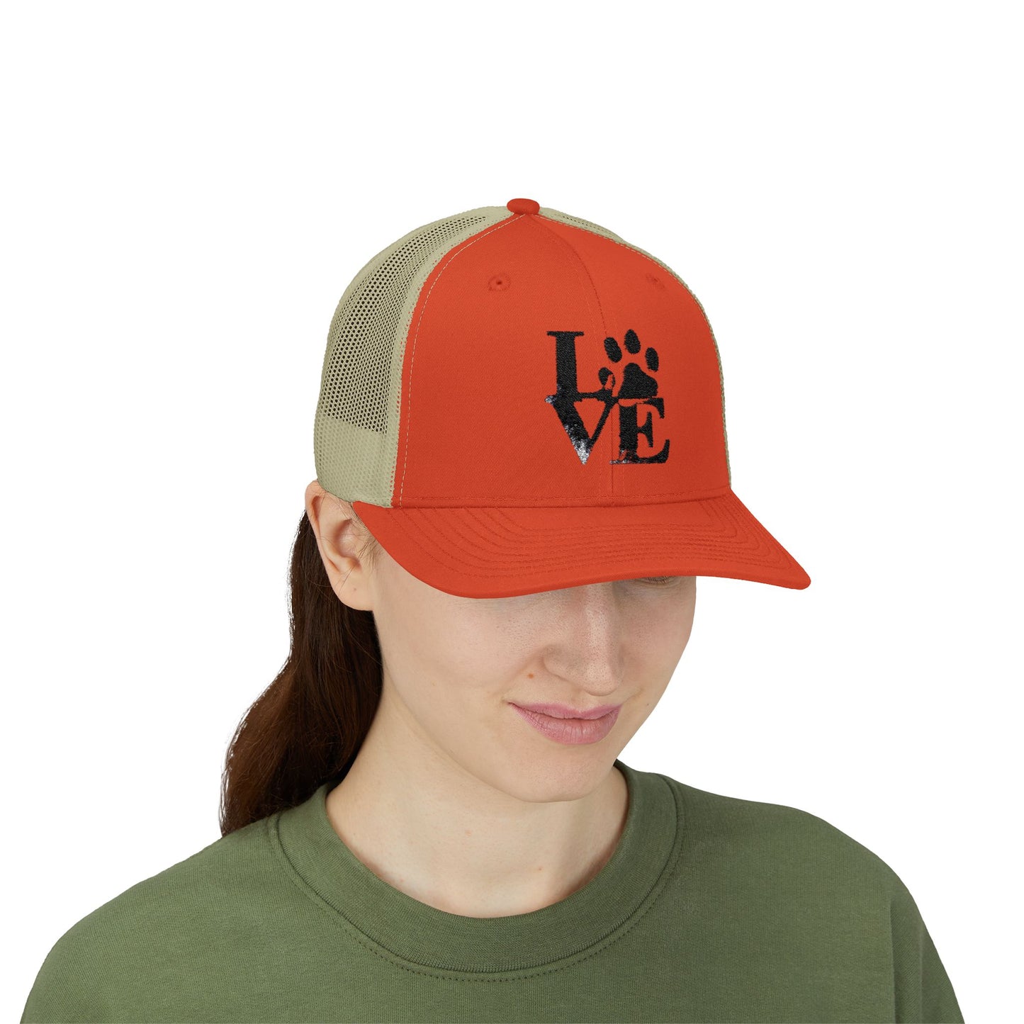 Love Paw Print Trucker Cap for Animal Lovers