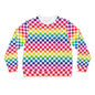 Colorful Dot Print Lightweight Sweatshirt, Rainbow Sweatshirt, AOP Pullover, Casual Cozy Sweater, Vibrant Graphic Top, Gift for Her