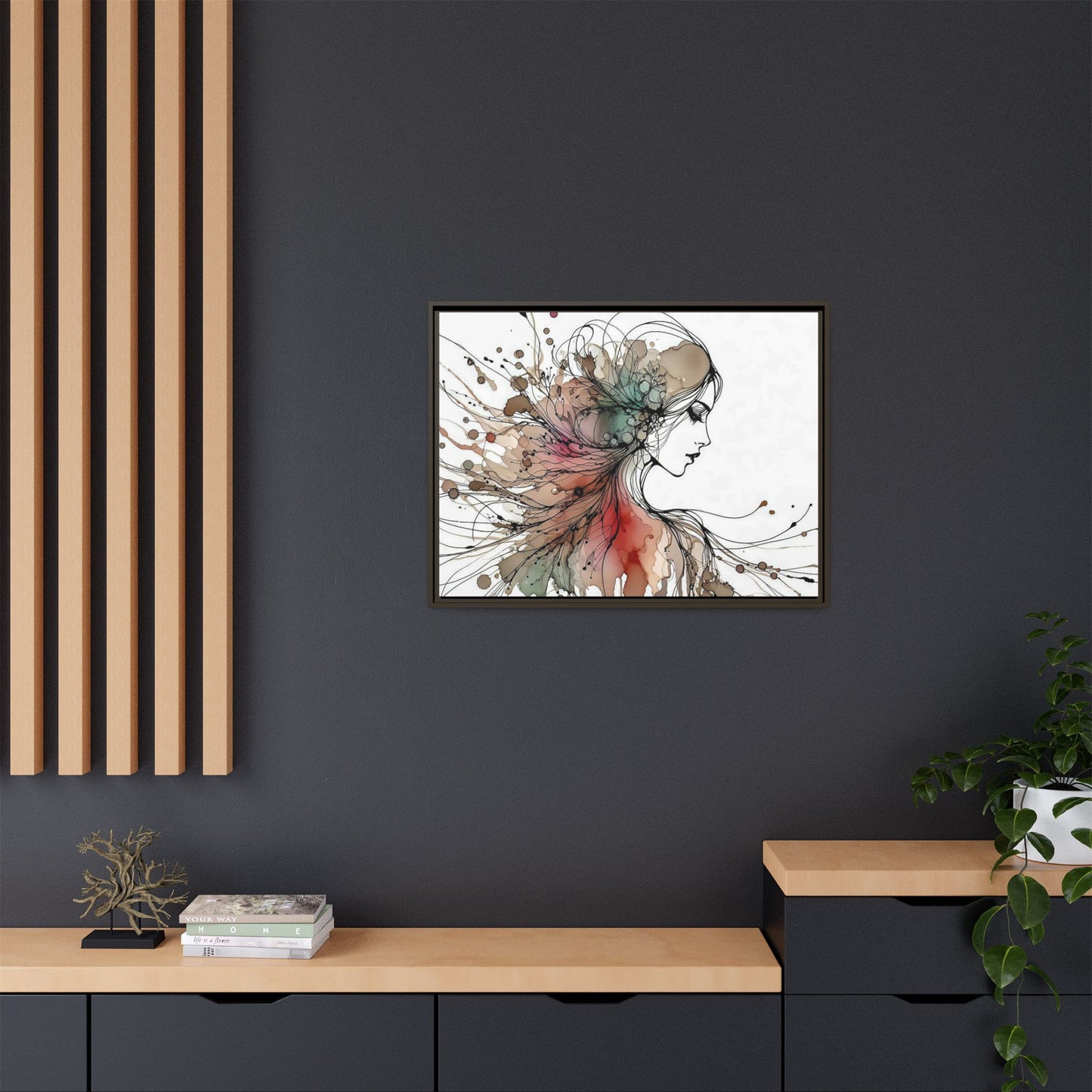 Matte Canvas, Framed (Multi-color) - Girl Whispers
