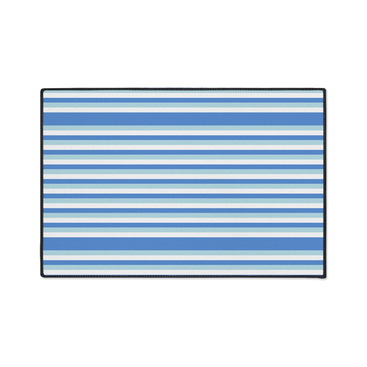 Striped Blue Heavy-Duty Floor Mat — Durable Non-Slip Entry Rug