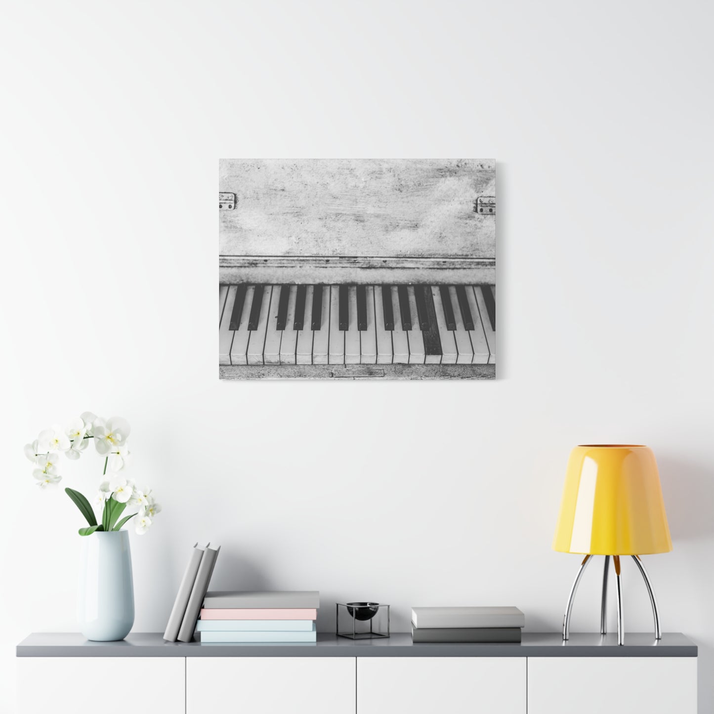 Vintage Piano Keys Matte Canvas Print