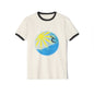 Surf Circle Ringer T-Shirt – Sunny Wave & Surfer Graphic