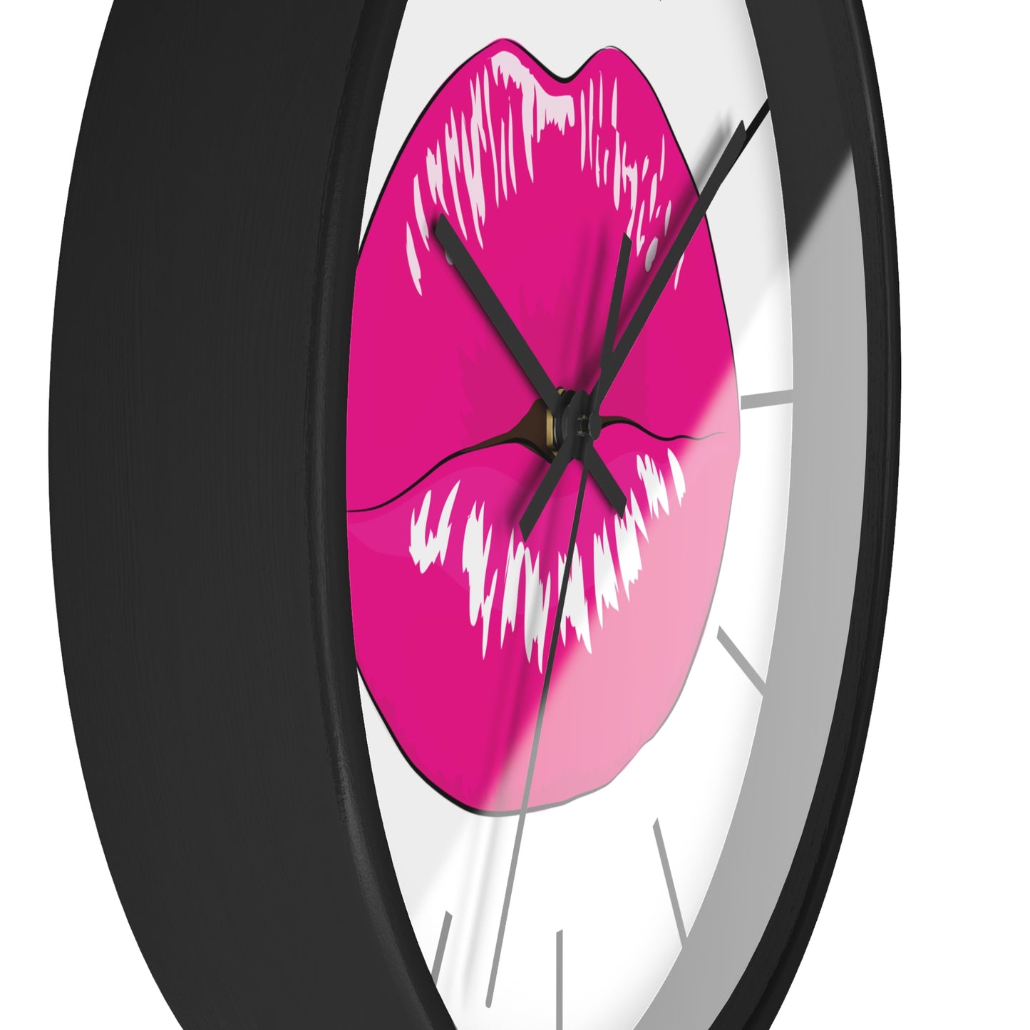 Pink Kiss Lips Wall Clock | Pop Art Lip Print Clock