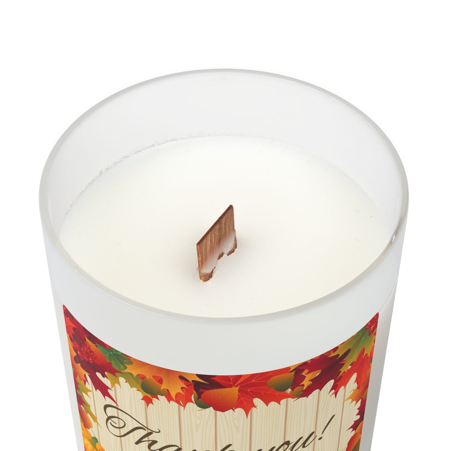 Thank You Autumn Candle — 11oz Frosted Glass Fall Scented Gift