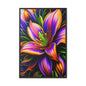 Vibrant Neon Floral Matte Canvas Print — Framed Wall Art