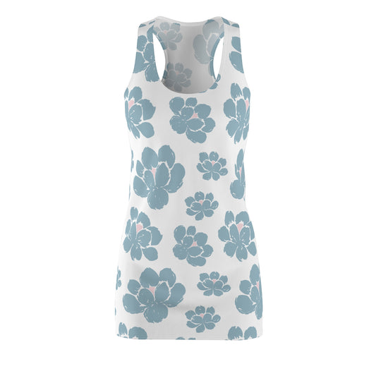 Floral Women's Racerback Dress - Summer Casual, Beachwear, Gift, Vacation, Spring Garden Party