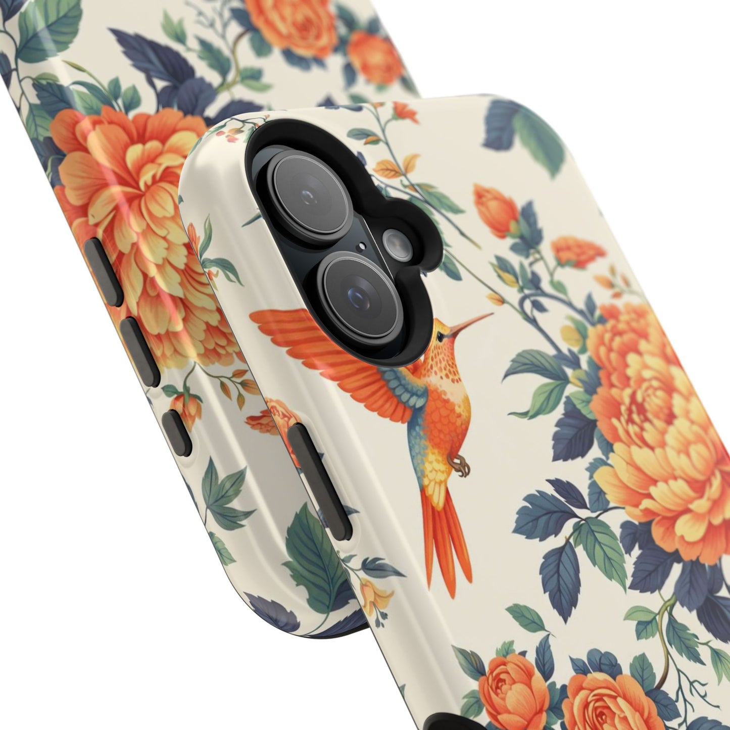 Floral Hummingbird Magnetic Phone Case — Impact-Resistant Protective Cover