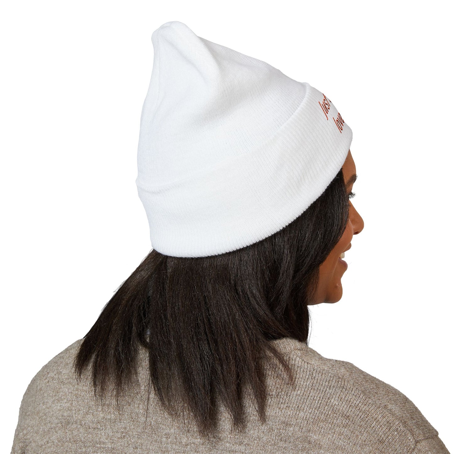 Hunting Enthusiast Beanie - "Just a Girl Who Loves to Hunt" Embroidered Cuffed Beanie