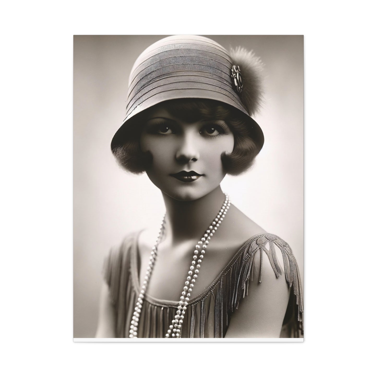 Vintage 1920s Flapper Portrait Canvas