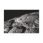 Lunar Surface Matte Canvas Print — Black & White Moon Crater Wall Art