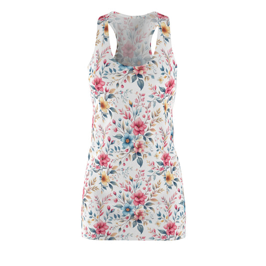 Floral Summer Racerback Dress, Feminine Floral Dress, Casual Outfit, Beach Wear, Spring Fashion, Garden Party Dress
