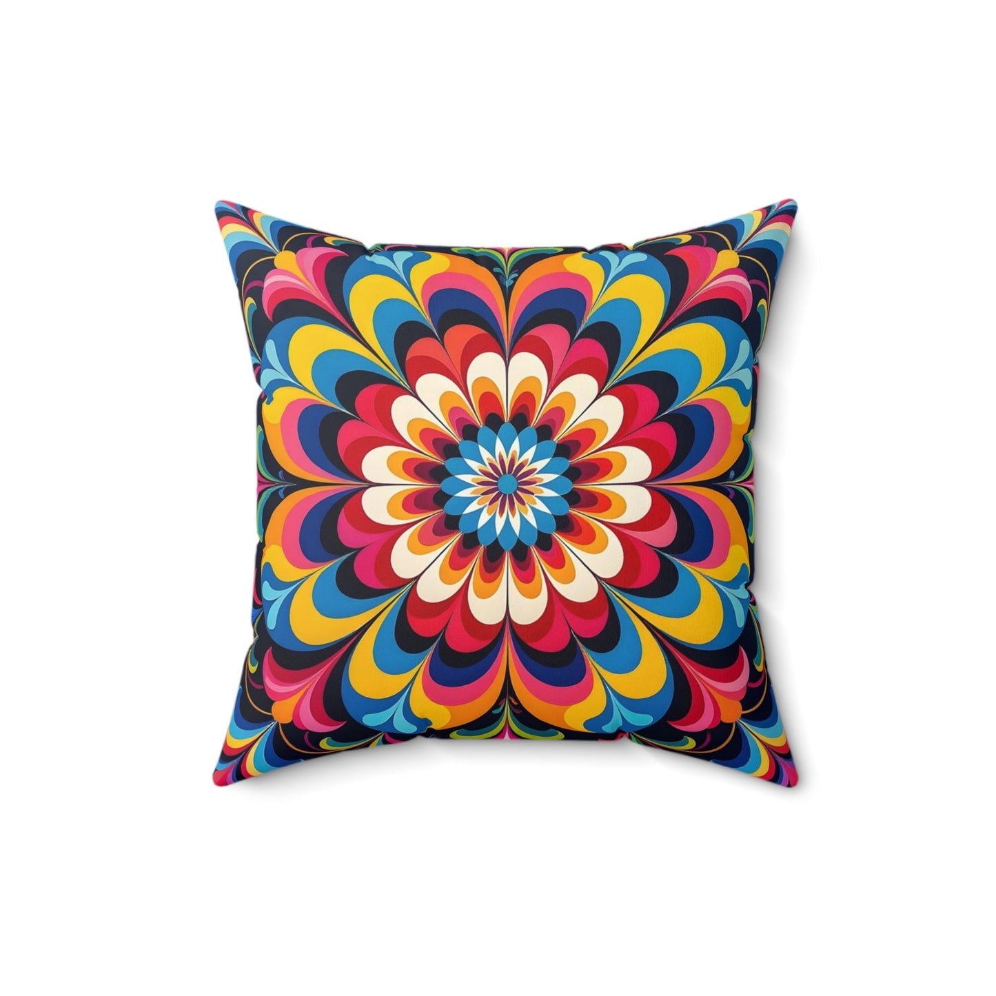 Psychedelic Mandala Decorative Pillow