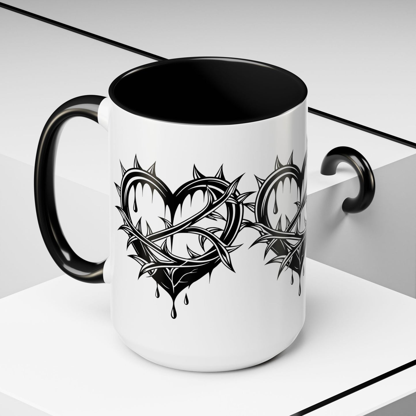 Gothic Heart Mug, Unique Art Coffee Cup for Gifting, Gothic Home Decor, Perfect for Friends, Gothic Style Drinkware