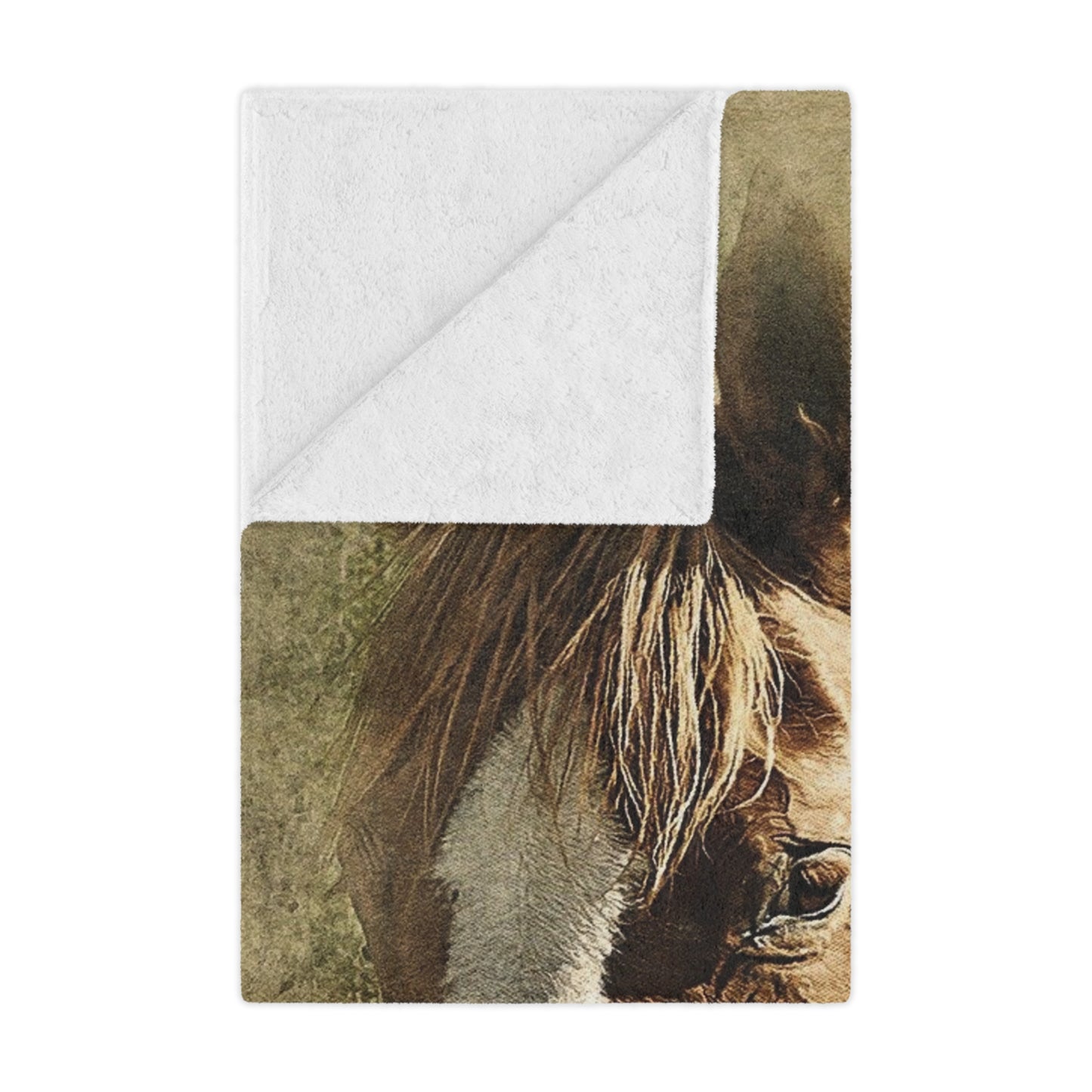 Rustic Horse Minky Blanket — Soft Western Horse Portrait Throw