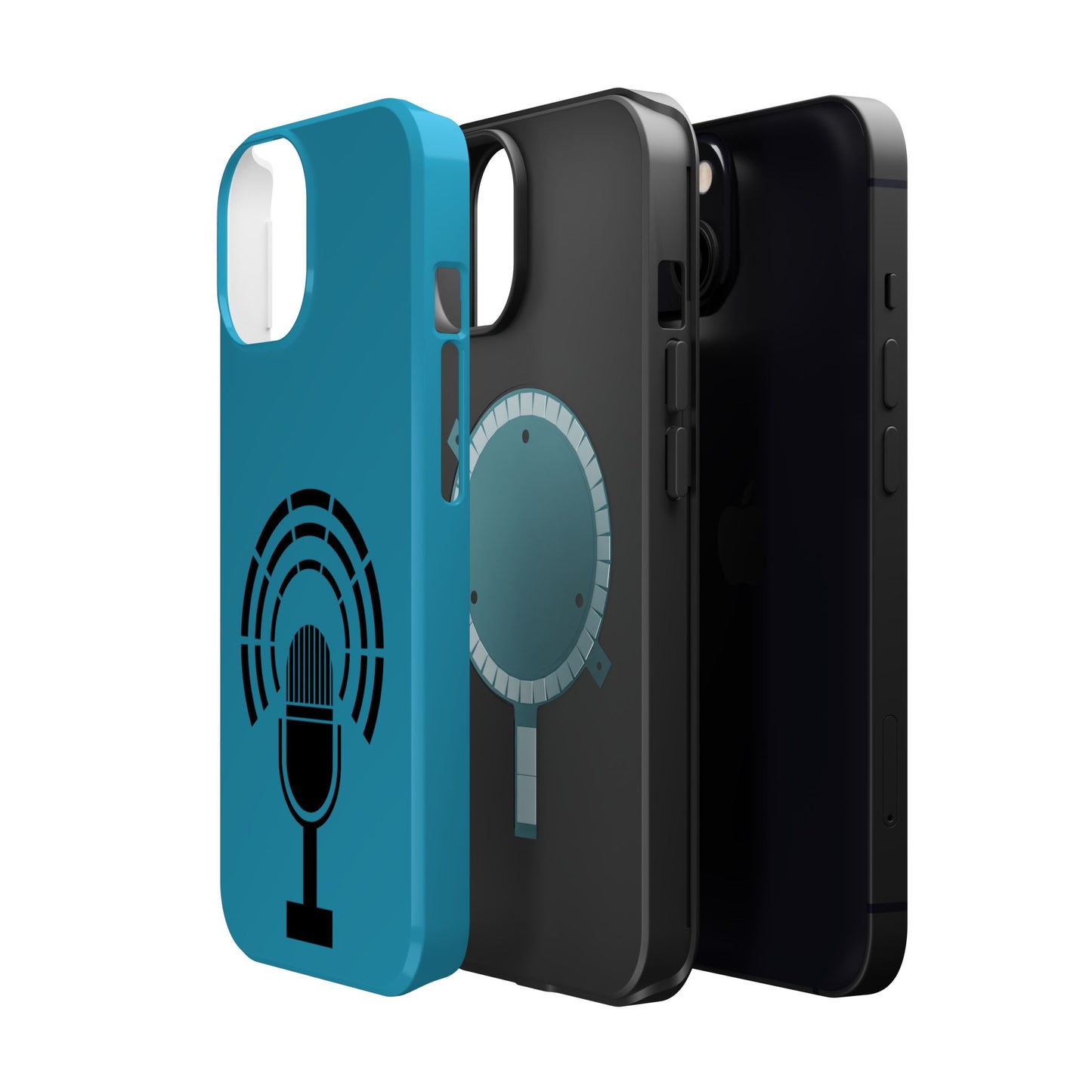 Phone Case — Retro Microphone Podcast Design, Magnetic Impact-Resistant