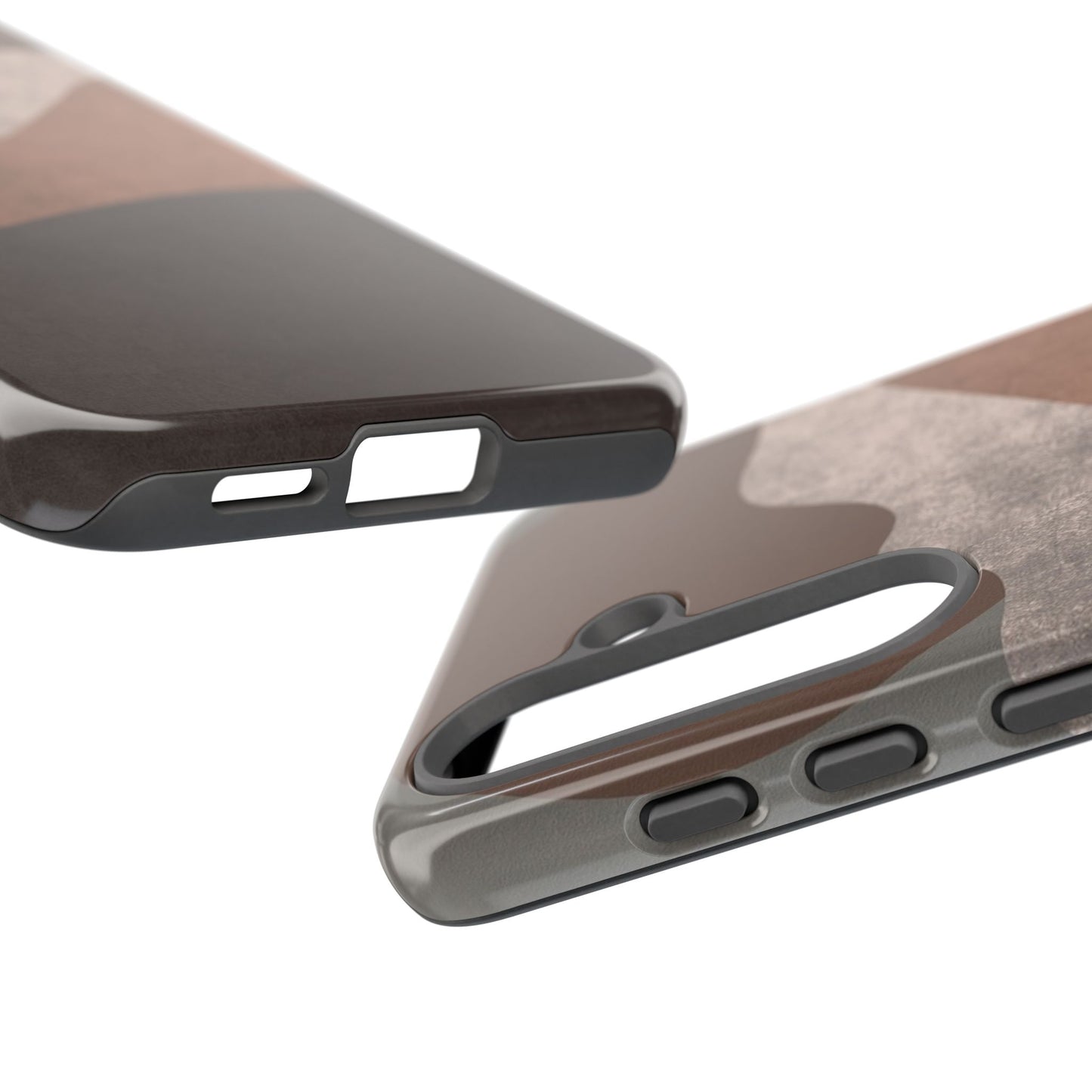 Abstract Earthtone Phone Case — Brown Layered Rugged Tough Case