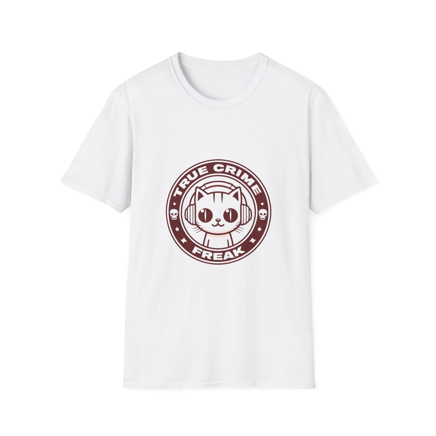 True Crime Freak Cat T-Shirt – Cute Kitty Badge Tee for True Crime Fans
