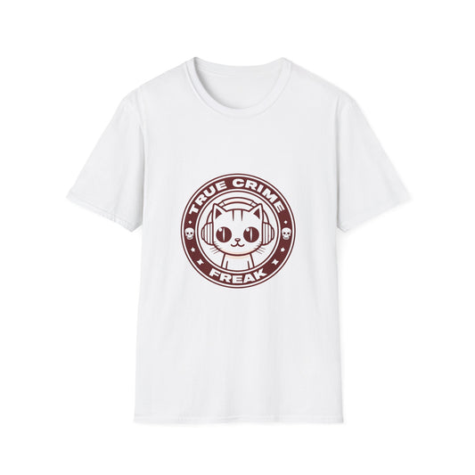 True Crime Freak Cat T-Shirt – Cute Kitty Badge Tee for True Crime Fans
