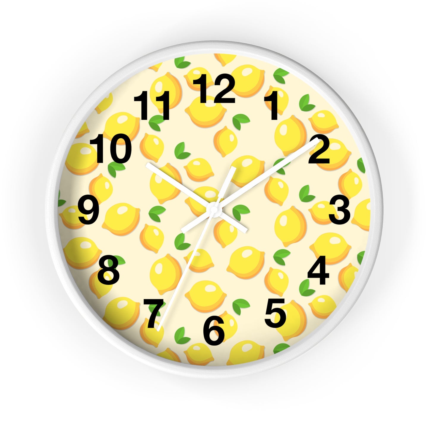 Lemon Pattern Wall Clock – Bright Citrus Kitchen Clock