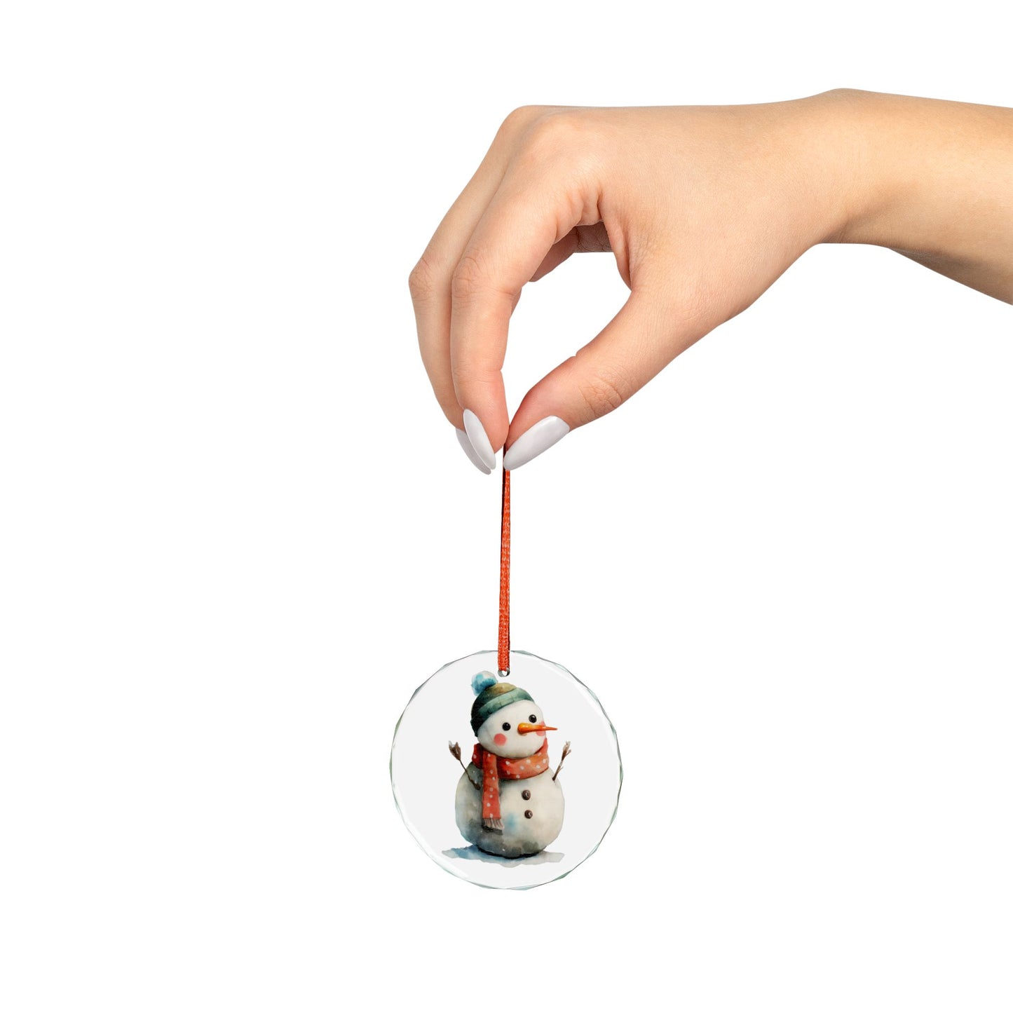 Crystal Heart Ornament — Cute Snowman Holiday Decoration