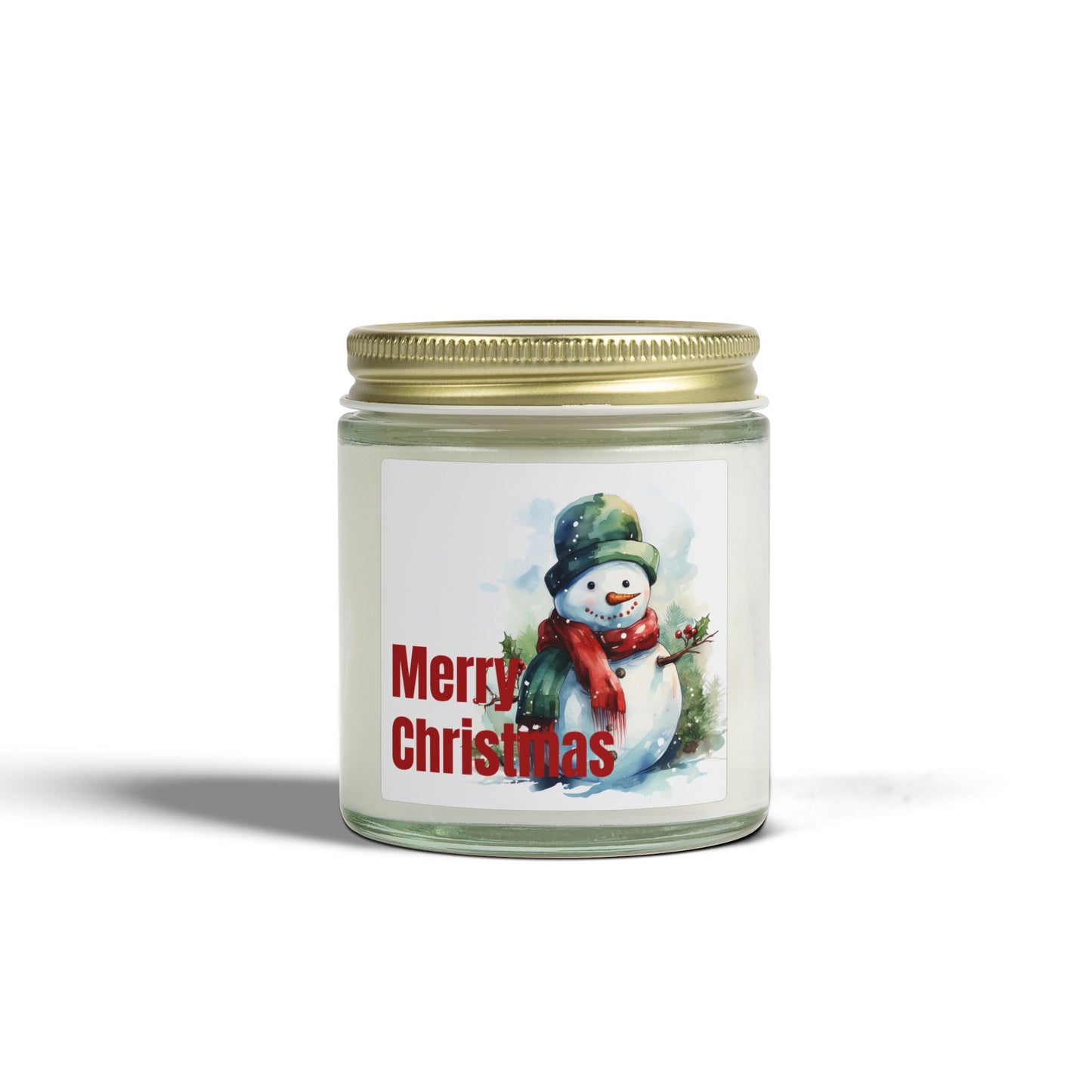 Christmas Snowman Scented Candle — Coconut Apricot Wax (4oz & 9oz)