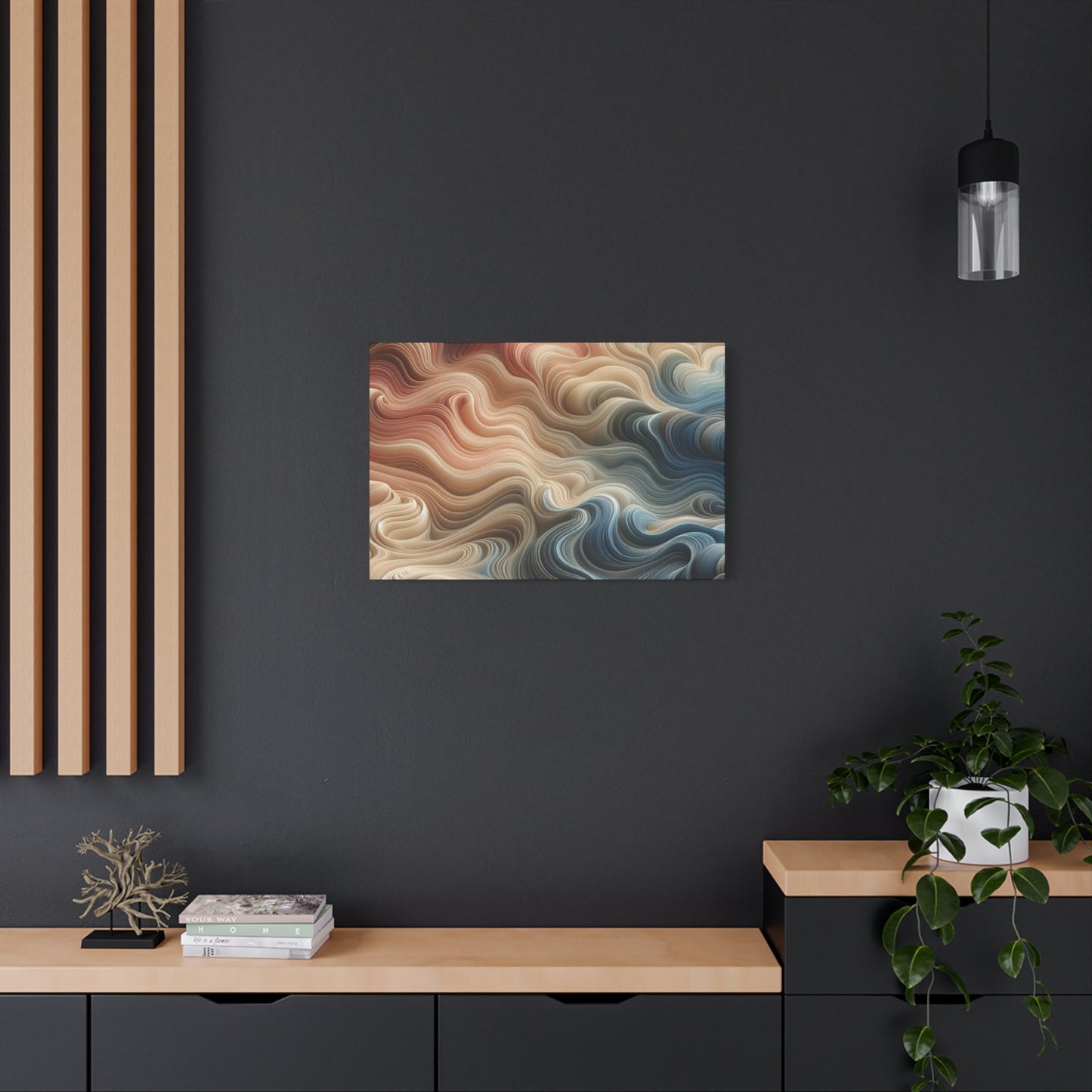 Abstract Swirl Matte Canvas Wall Art — Fluid Earth Tones, Stretched 1.25"
