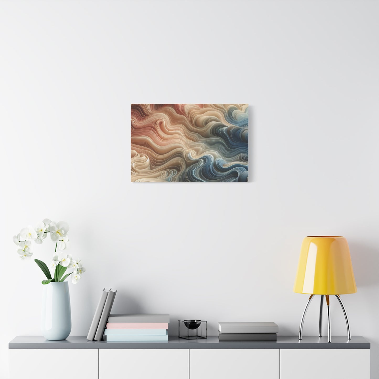 Abstract Swirl Matte Canvas Wall Art — Fluid Earth Tones, Stretched 1.25"