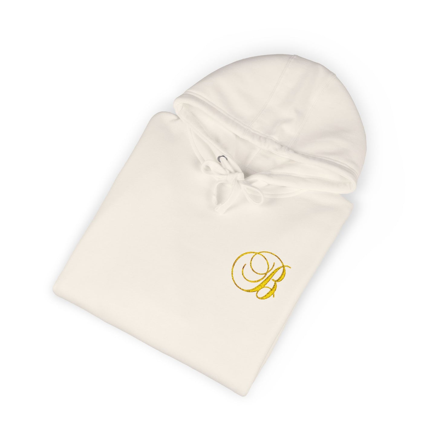 Coral Gold Floral Initial Hoodie — Monogram 'B' Casual Pullover