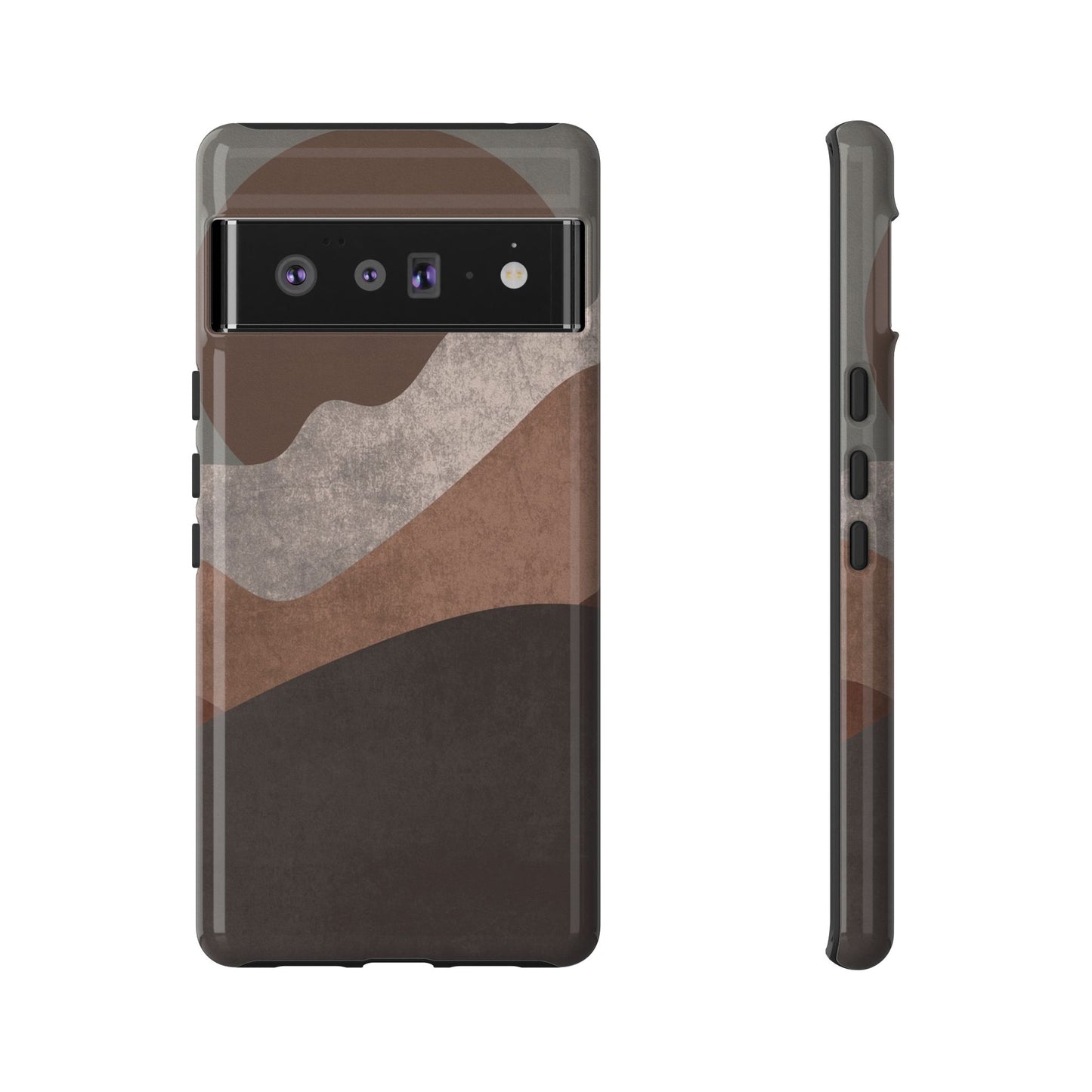 Abstract Earthtone Phone Case — Brown Layered Rugged Tough Case