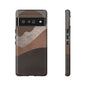 Abstract Earthtone Phone Case — Brown Layered Rugged Tough Case