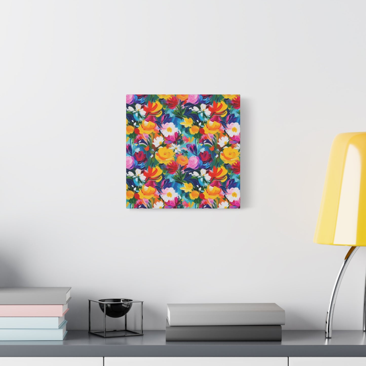Vibrant Floral Matte Canvas Wall Art — Colorful Garden Print, Stretched 1.25"