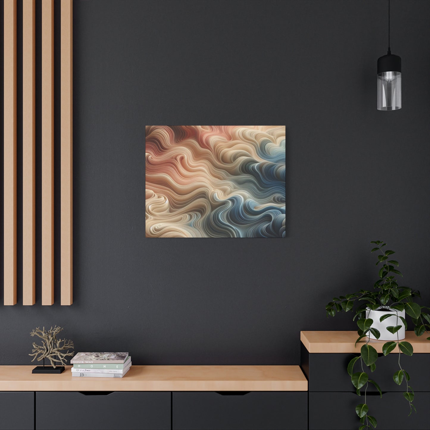 Abstract Swirl Matte Canvas Wall Art — Fluid Earth Tones, Stretched 1.25"