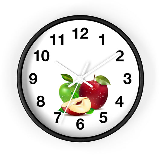 Fresh Fruit Wall Clock, Vintage Apple Decor, Kitchen Wall Clock, Modern Home Decor, Gift for Garden Lovers