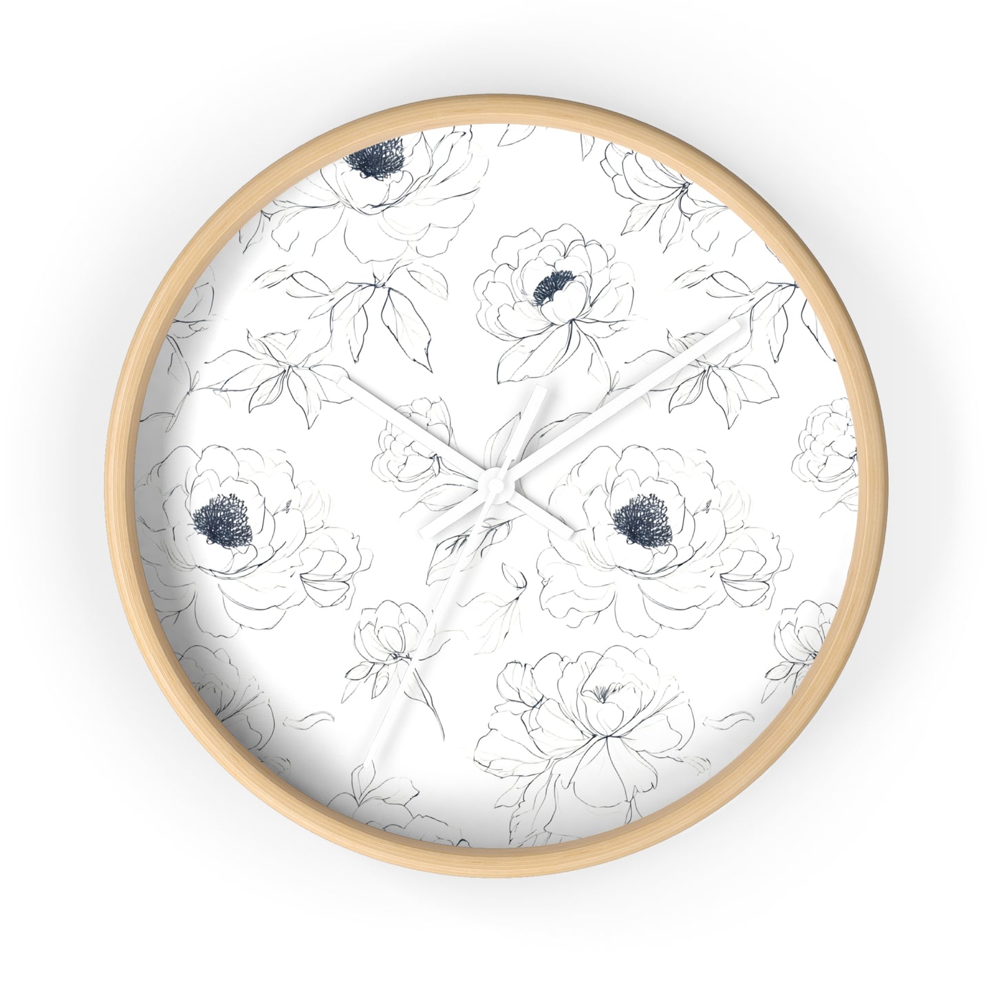 Elegant Floral Wall Clock, Modern Home Decor, Gift for Her, Kitchen Wall Art