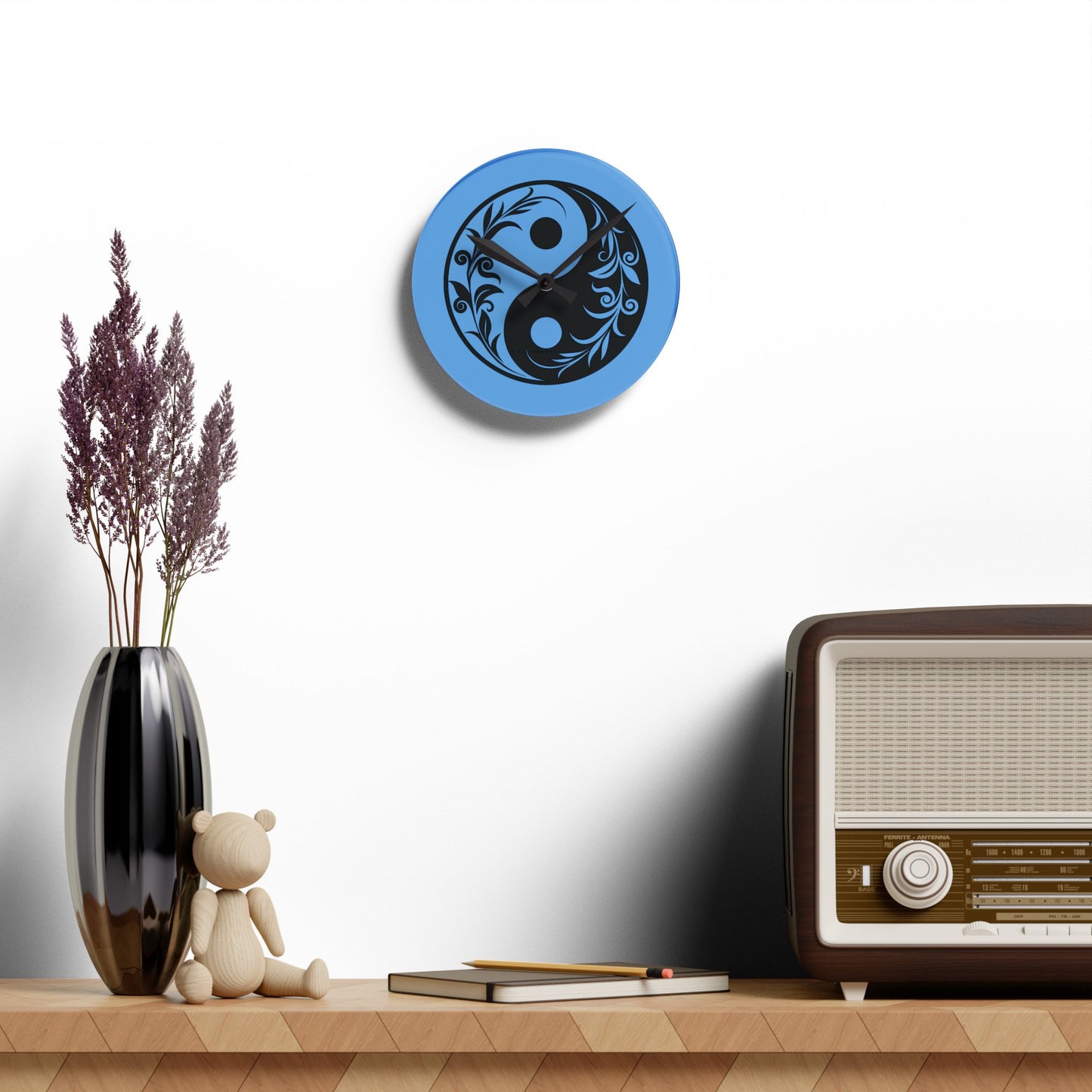 Yin Yang Acrylic Wall Clock