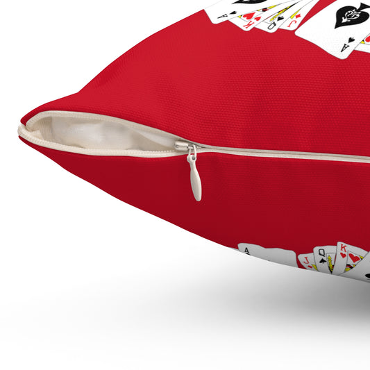 Playing Cards Themed Pillow, Fun Home Décor, Gift for Gamers, Poker Night Cushion, Card Game Decoration