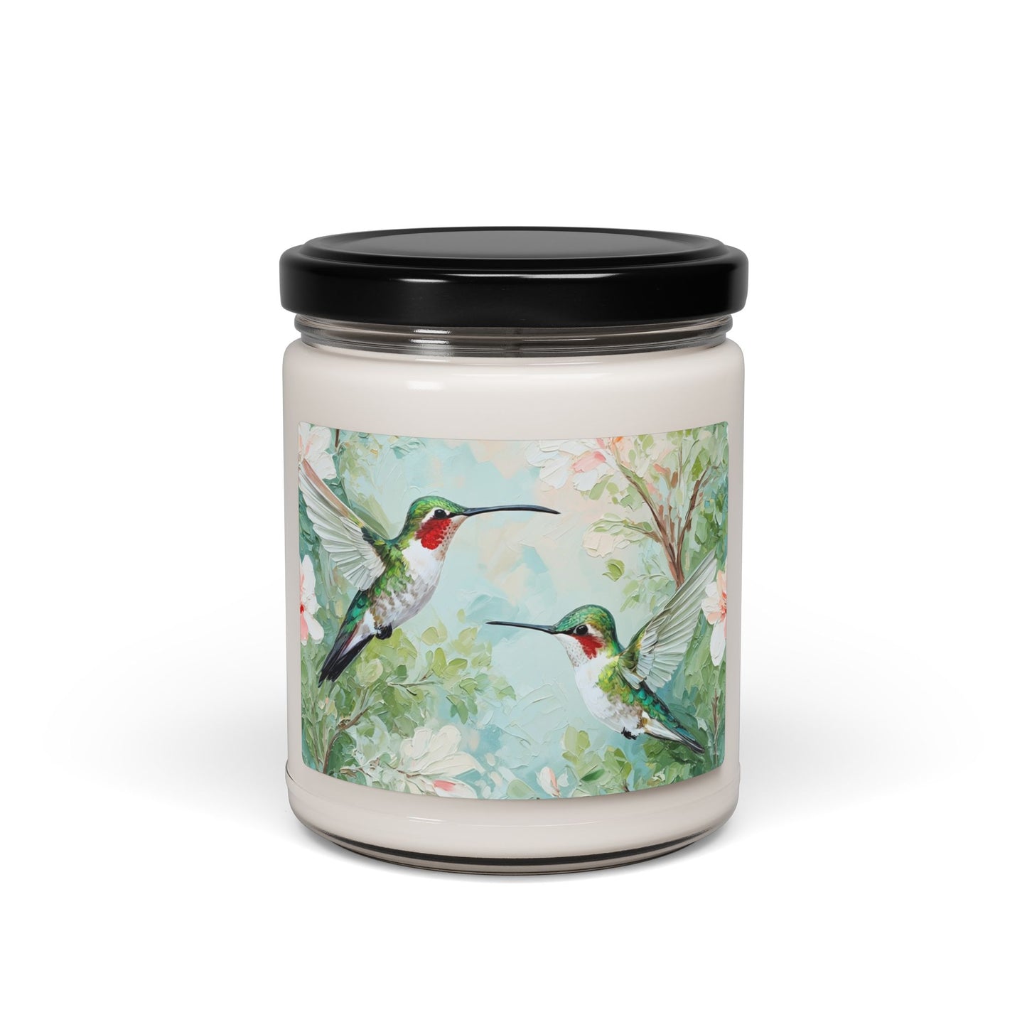 Hummingbird Garden Scented Soy Candle — 9oz Floral Aromatherapy Jar