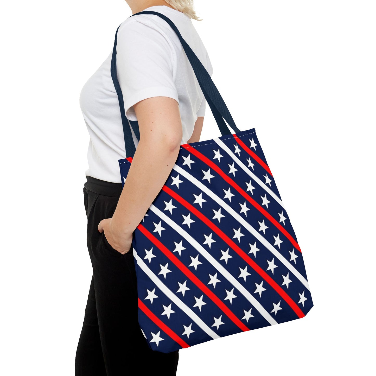 Patriotic Tote Bag, USA Flag Inspired