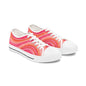 Women's Low Top Sneakers — Pink Retro Wave Swirl Casual Canvas Shoes