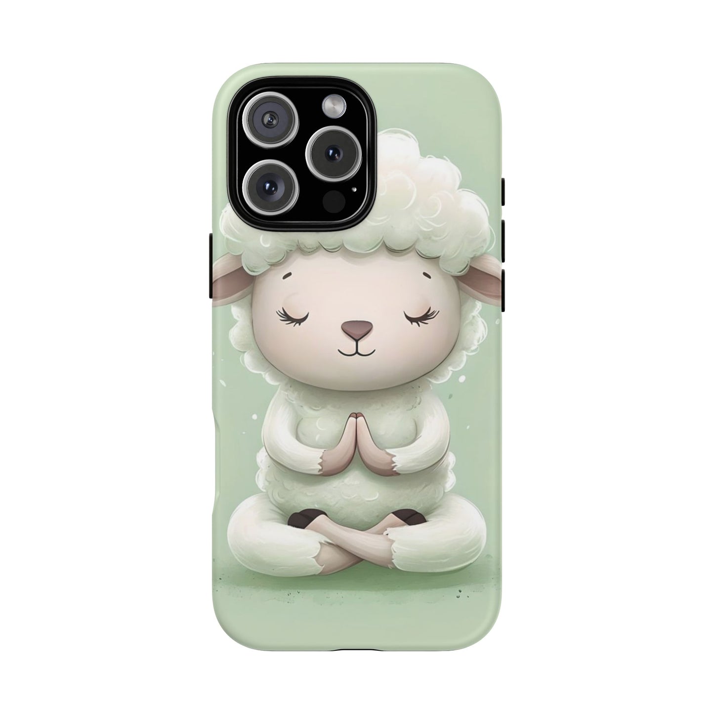 Meditating Lamb Phone Case — Cute Pastel Protective iPhone Cover