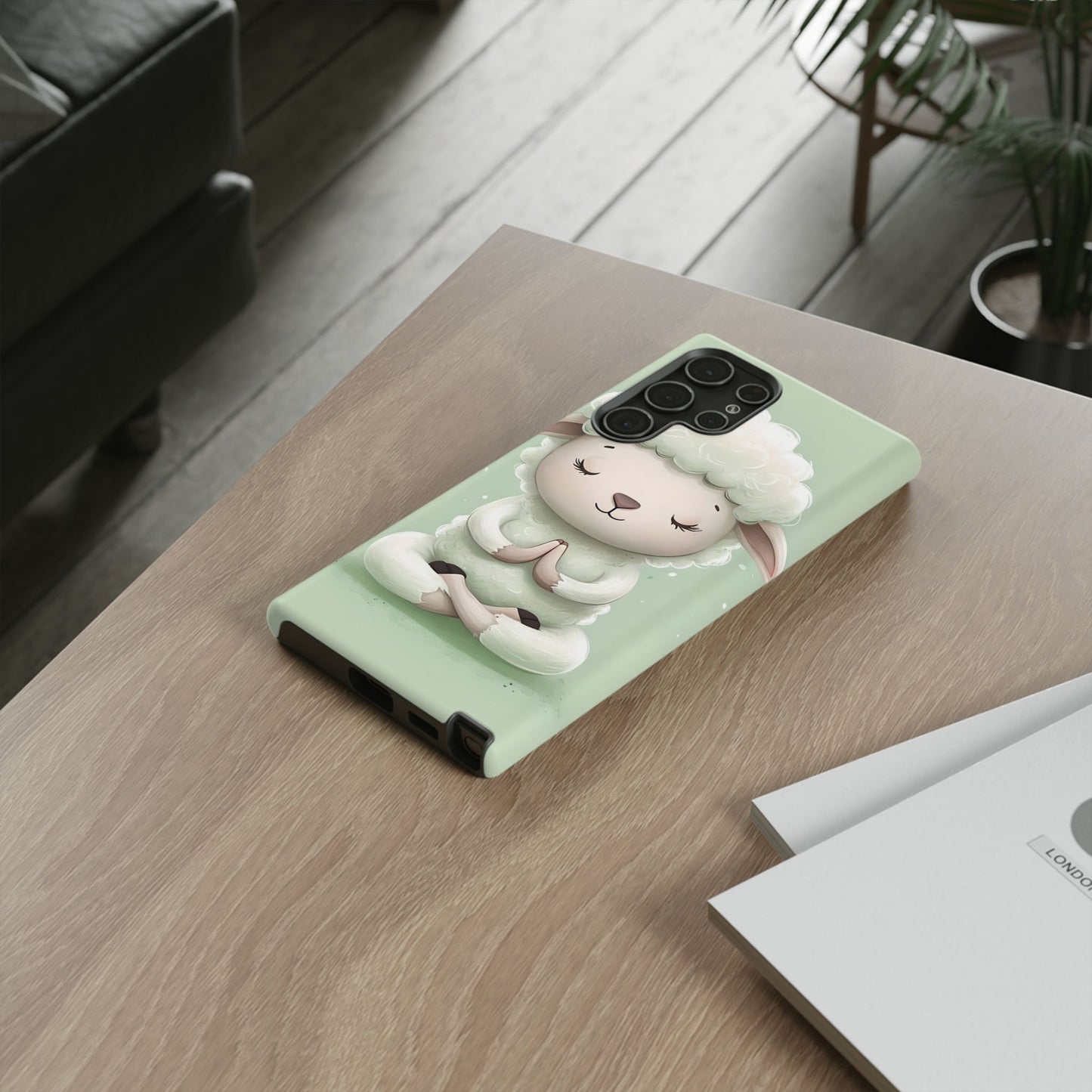 Meditating Lamb Phone Case — Cute Pastel Protective iPhone Cover