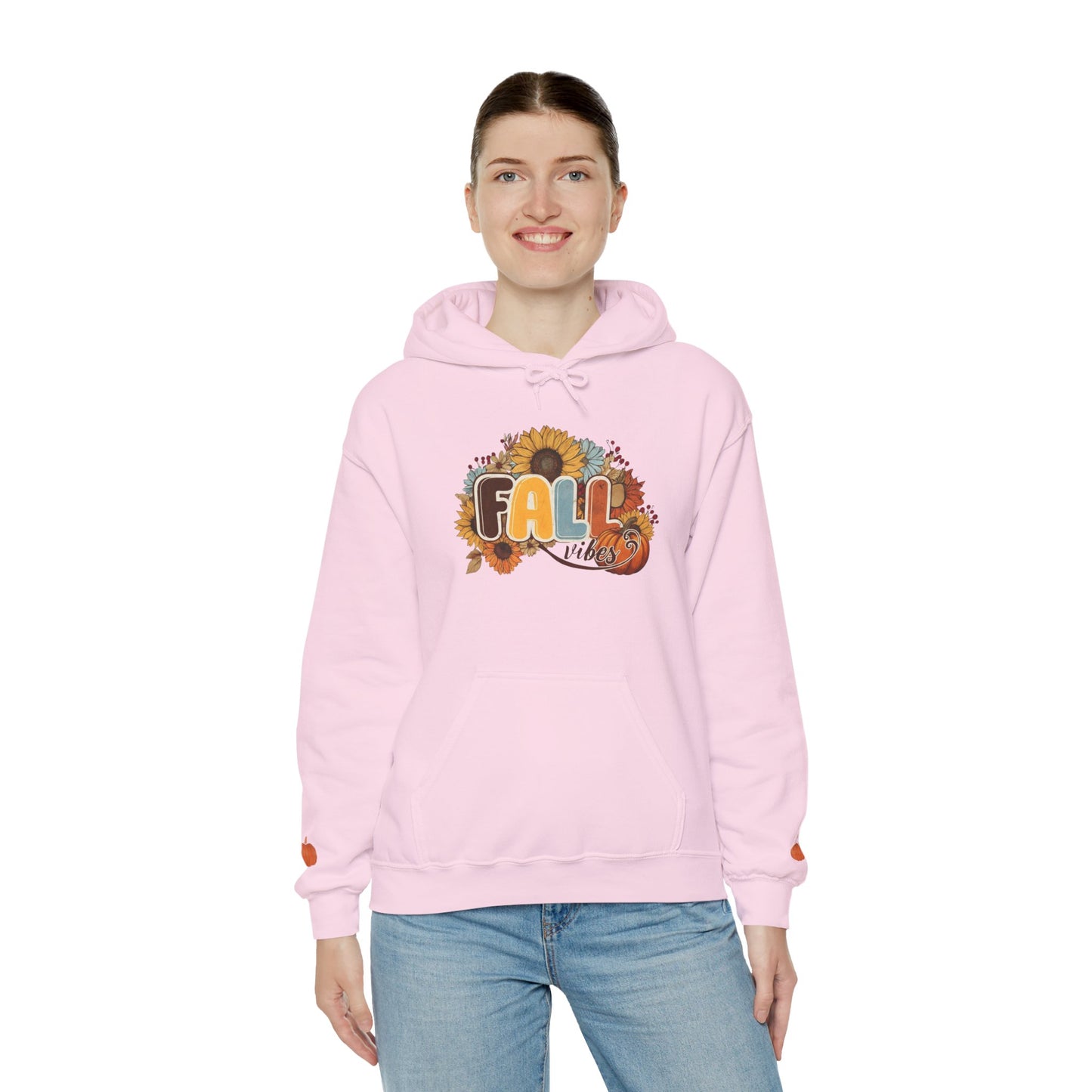 Cozy Fall Vibes Hoodie, Unisex Sweatshirt for Autumn, Pumpkin Design, Perfect for Thanksgiving, Gift for Friends, Seasonal Wear