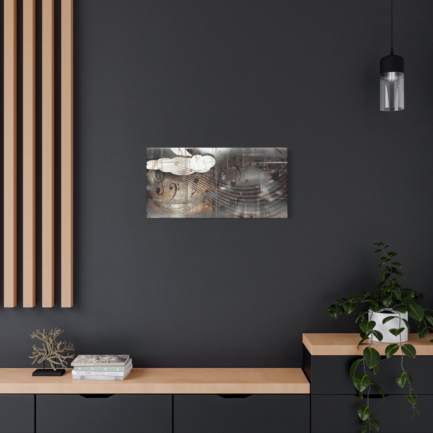 Abstract Musical Notes Matte Stretched Canvas Art (1.25")