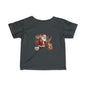 Infant Tee — Cute Santa with Reindeer Christmas Holiday Shirt for Babies