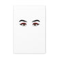 Glam Eyes Matte Canvas Wall Art — Brown Eyes with Red Lashes