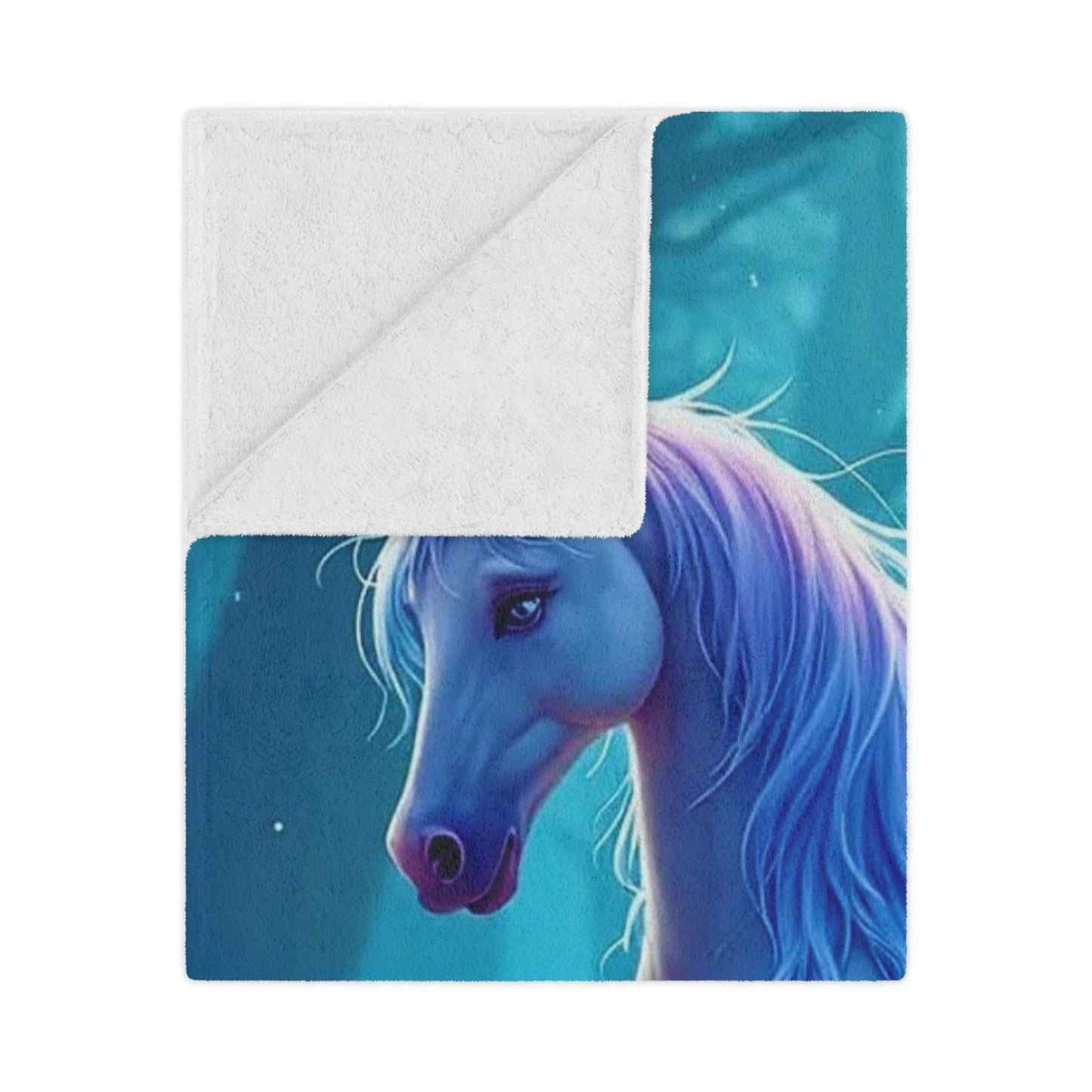 Enchanted Blue Unicorn Minky Blanket — Soft Magical Fantasy Throw for Kids & Teens