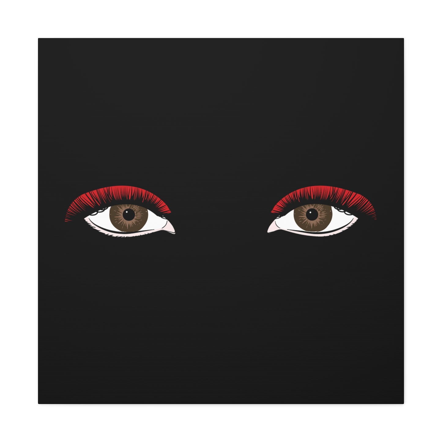 Red Lashes Wall Art Canvas — Glam Eyes Makeup Decor