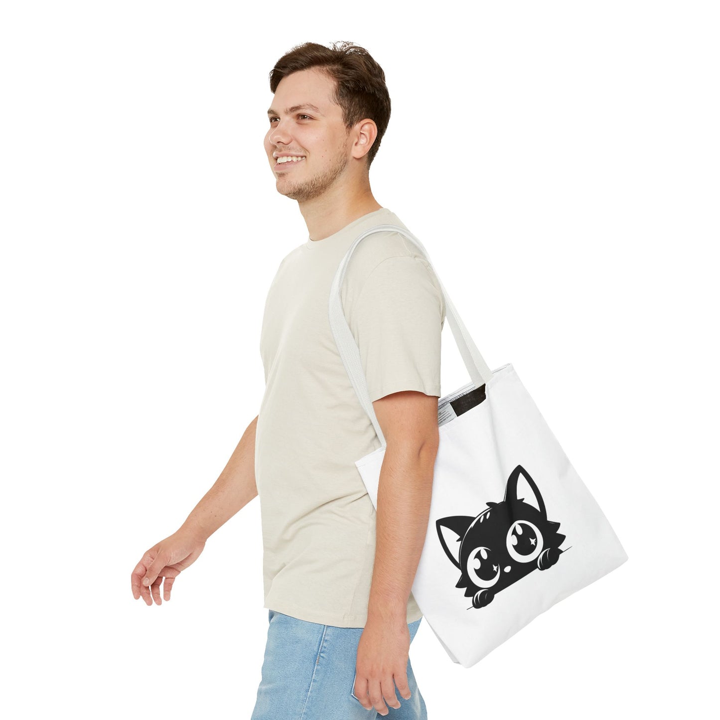 Adorable Cat Face Tote Bag | Cute Kitten Shopping Bag